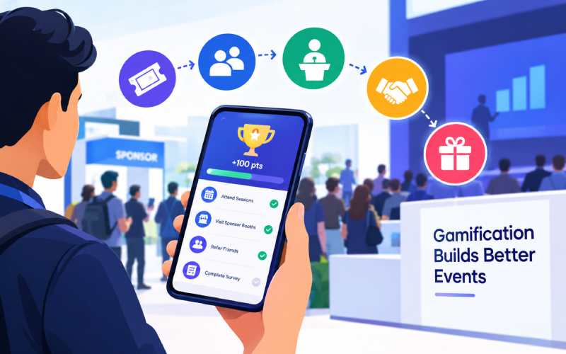 Gamified event planning with rewards and attendee engagement
