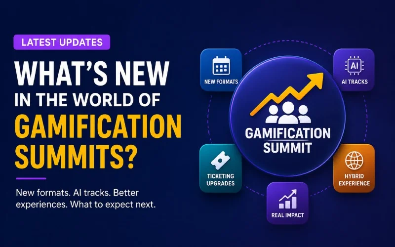 Gamification Summit updates featuring AI tracks, hybrid events, and new formats.