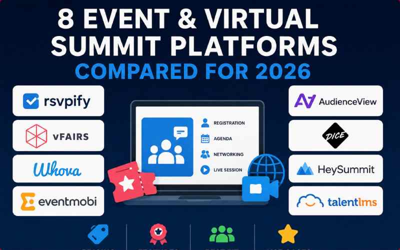 Event and virtual summit platforms compared for pricing, features, and best use cases.