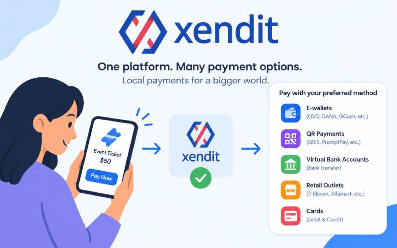 Xendit payment platform with multiple payment options